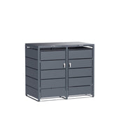 Mülltonnenbox für 2 Tonnen - Anthrazit Metall - 132 cm
