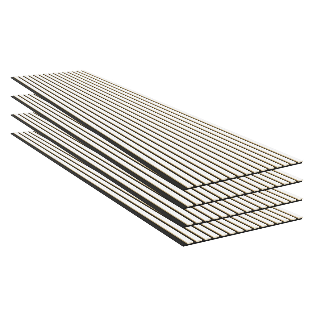 Panneau acoustique mural cuir blanc 240 x 60 cm - 11 mm - lot de 4