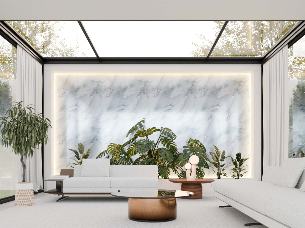 Panneau PVC effet marbre grès cérame 250 x 120 cm - étanche