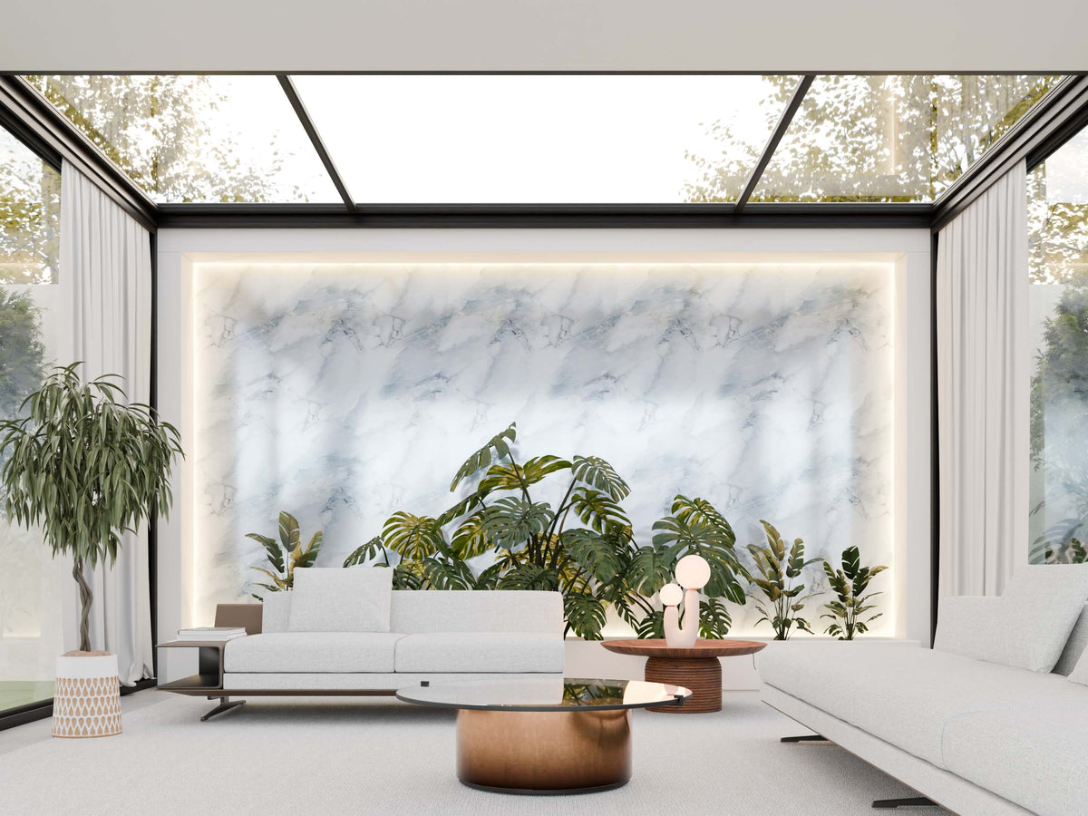 Panneau PVC effet marbre grès cérame 250 x 120 cm - étanche
