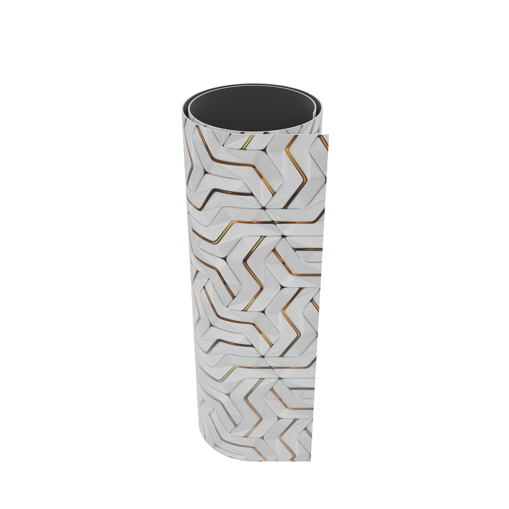Crédence adhésive blanc or hexagone effet marbre 250 x 120 cm - 3 m²