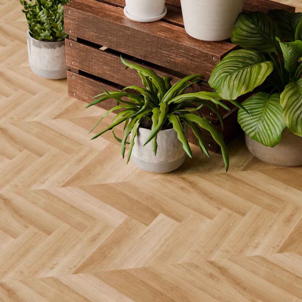 Parquet chevron PVC clipsable bois clair - 122 x 45 cm - 4 mm