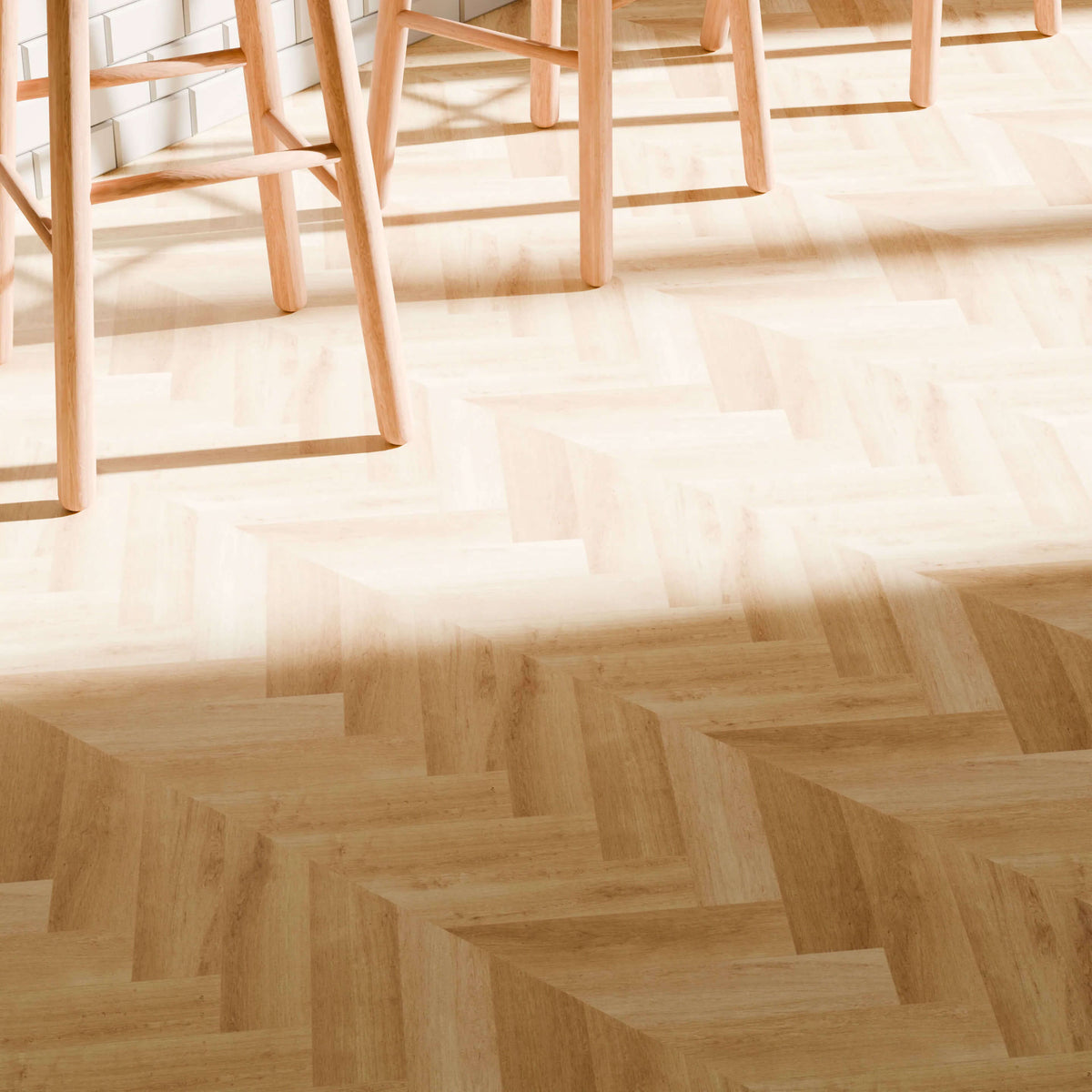 Parquet chevron PVC clipsable bois clair - 122 x 45 cm - 4 mm