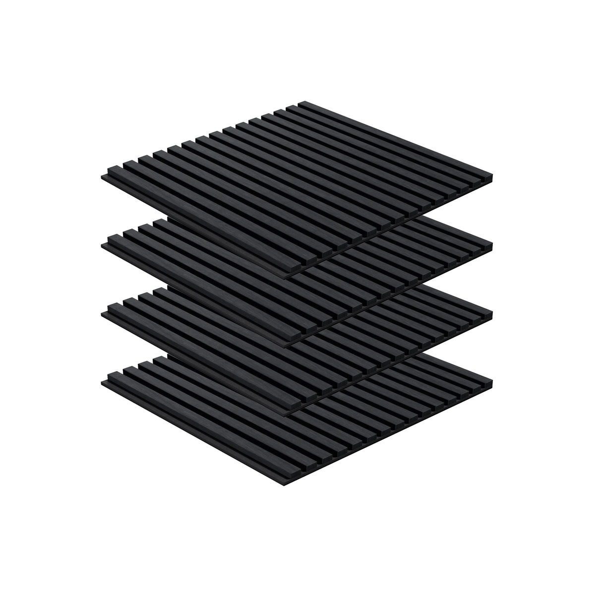 Panneau acoustique mural noir 60 x 60 cm - dalle modulaire - lot de 4