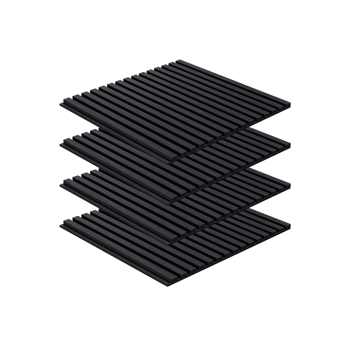 Akoestisch wandpaneel walnoot 60 x 60 cm - modulaire tegel - set van 4