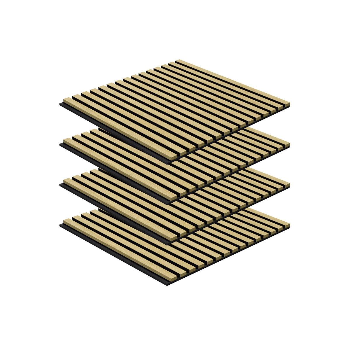 Panneau acoustique mural chêne 60 x 60 cm - dalle modulaire - lot de 4
