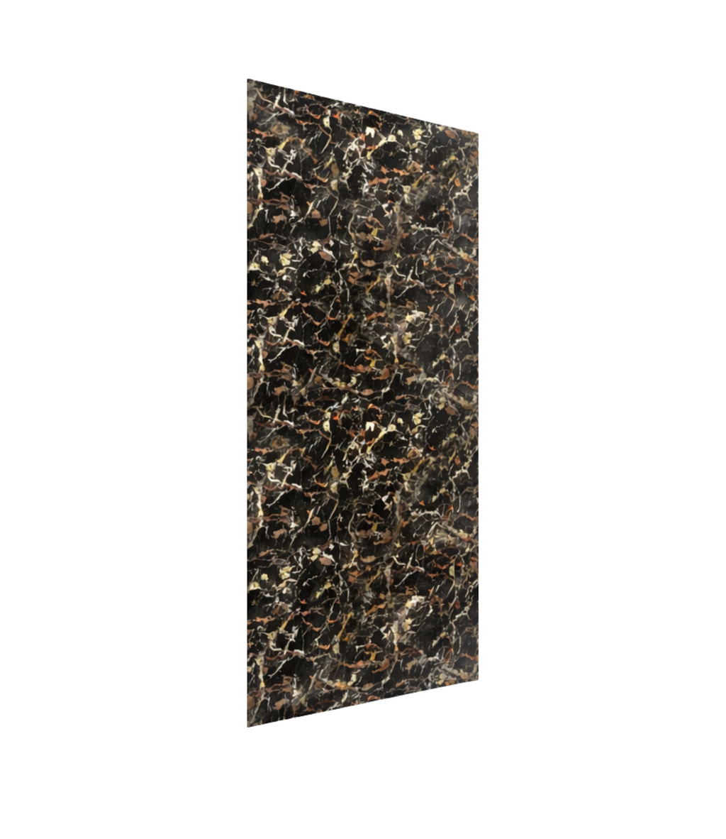 Panneau PVC effet marbre noir et or 250 x 120 cm - étanche