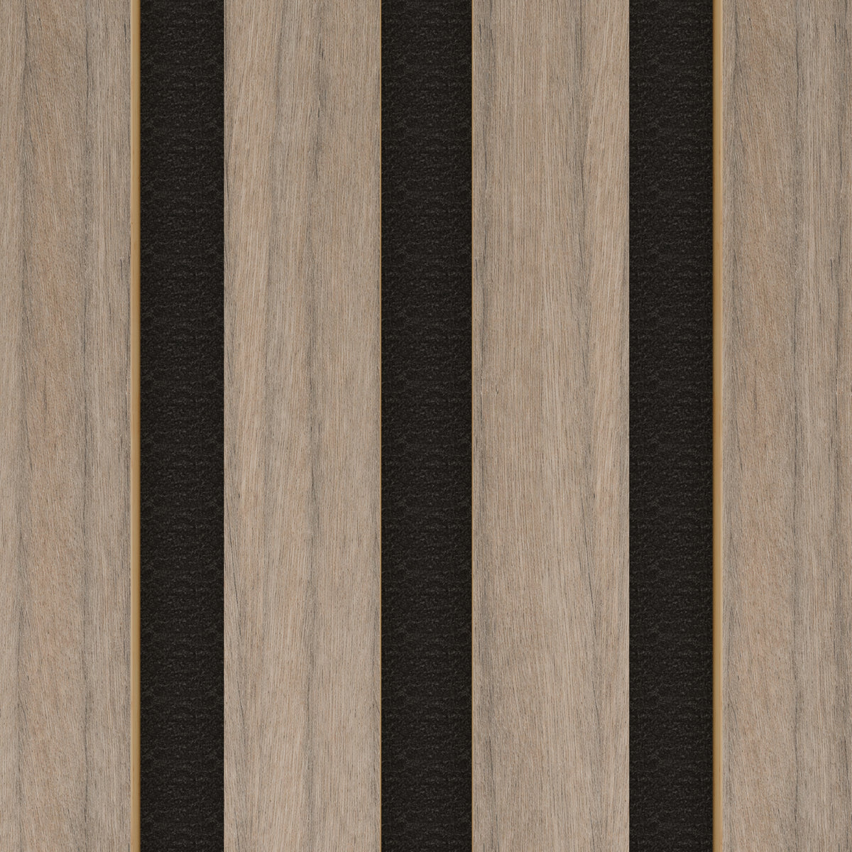 Panneau acoustique - Finition noyer - 240 x 60 cm - Feutrine noire - Épaisseur 11 mm - Lot de 4