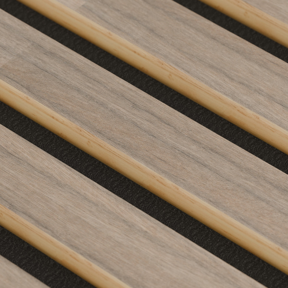 Panneau acoustique - Finition noyer - 240 x 60 cm - Feutrine noire - Épaisseur 11 mm - Lot de 4