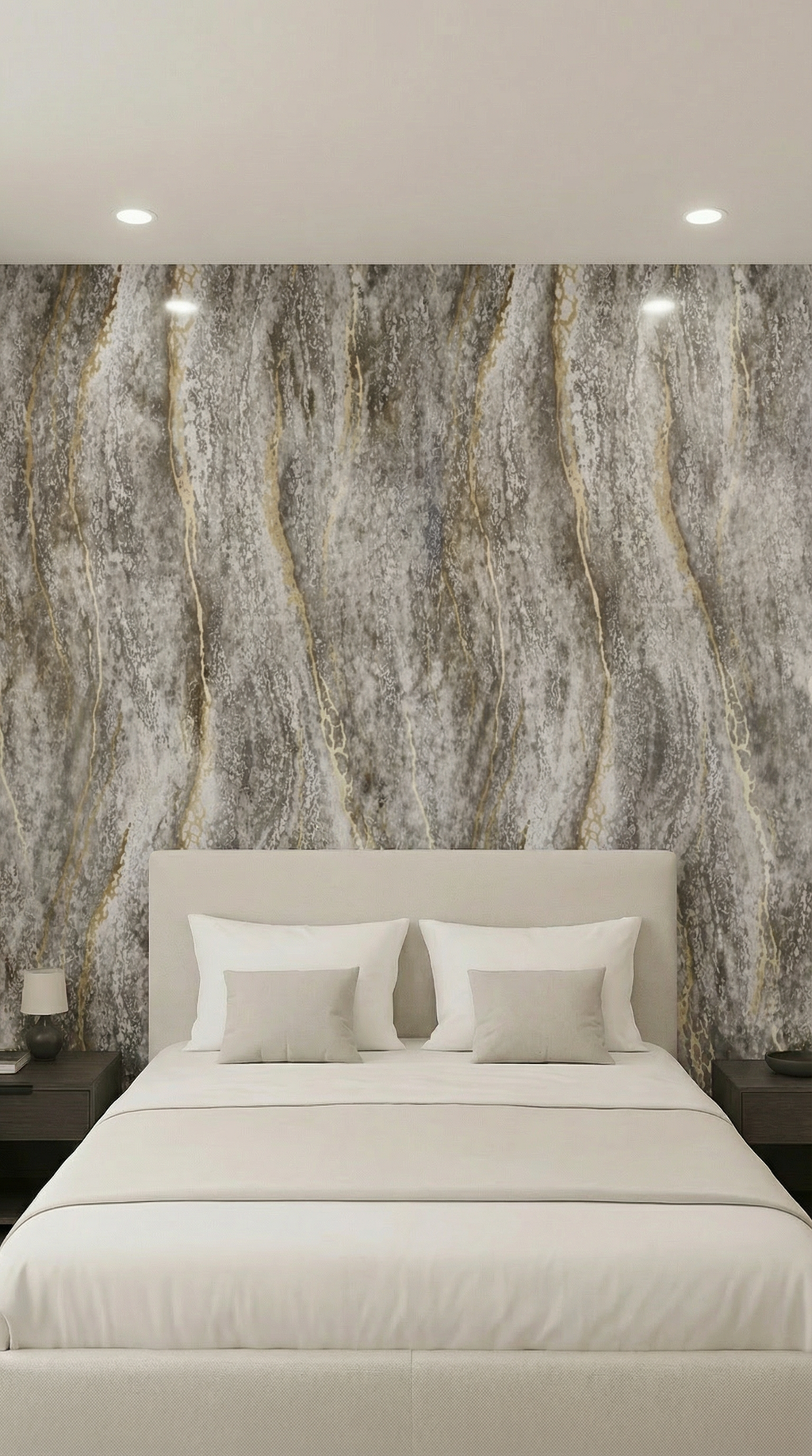 Crédence adhésive gris or effet marbre 250 x 120 cm - 3 m²