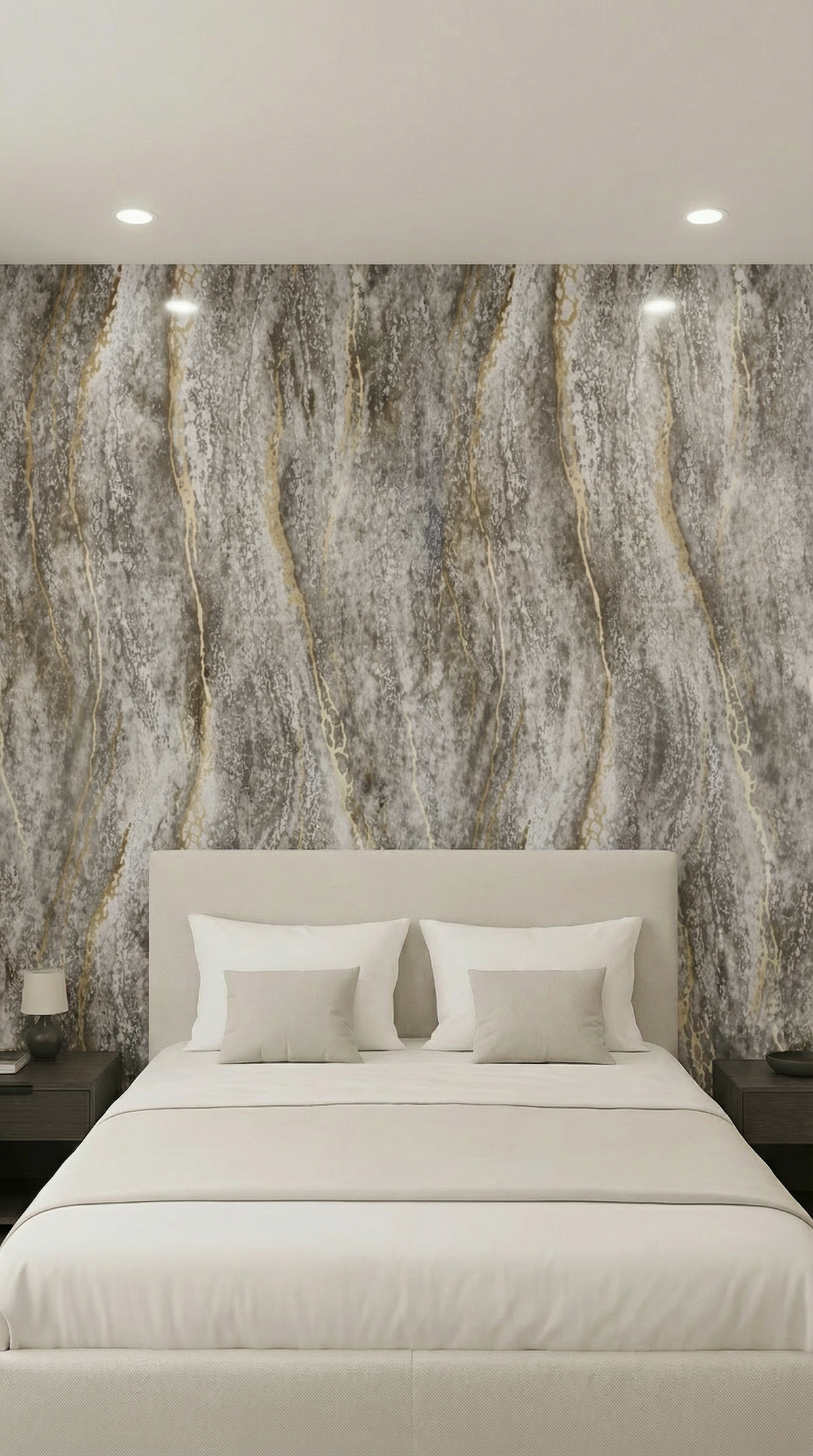 Crédence adhésive gris or effet marbre 250 x 120 cm - 3 m²
