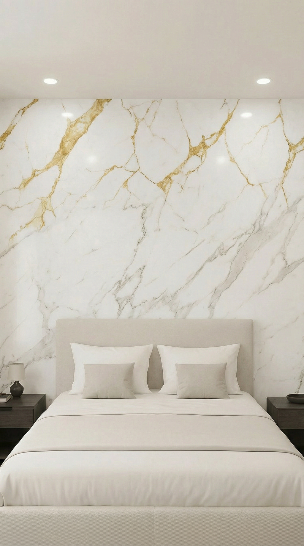 Crédence adhésive blanc or effet marbre 250 x 120 cm - 3 m²
