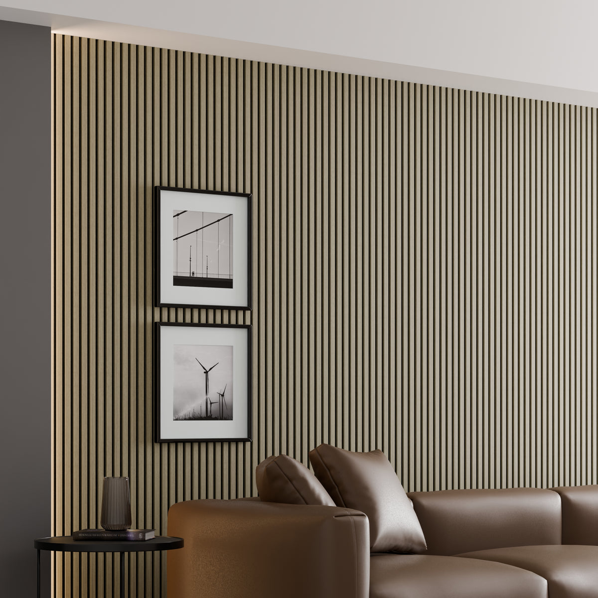 Panneau acoustique mural noyer 240 x 60 cm - 21 mm - lot de 2