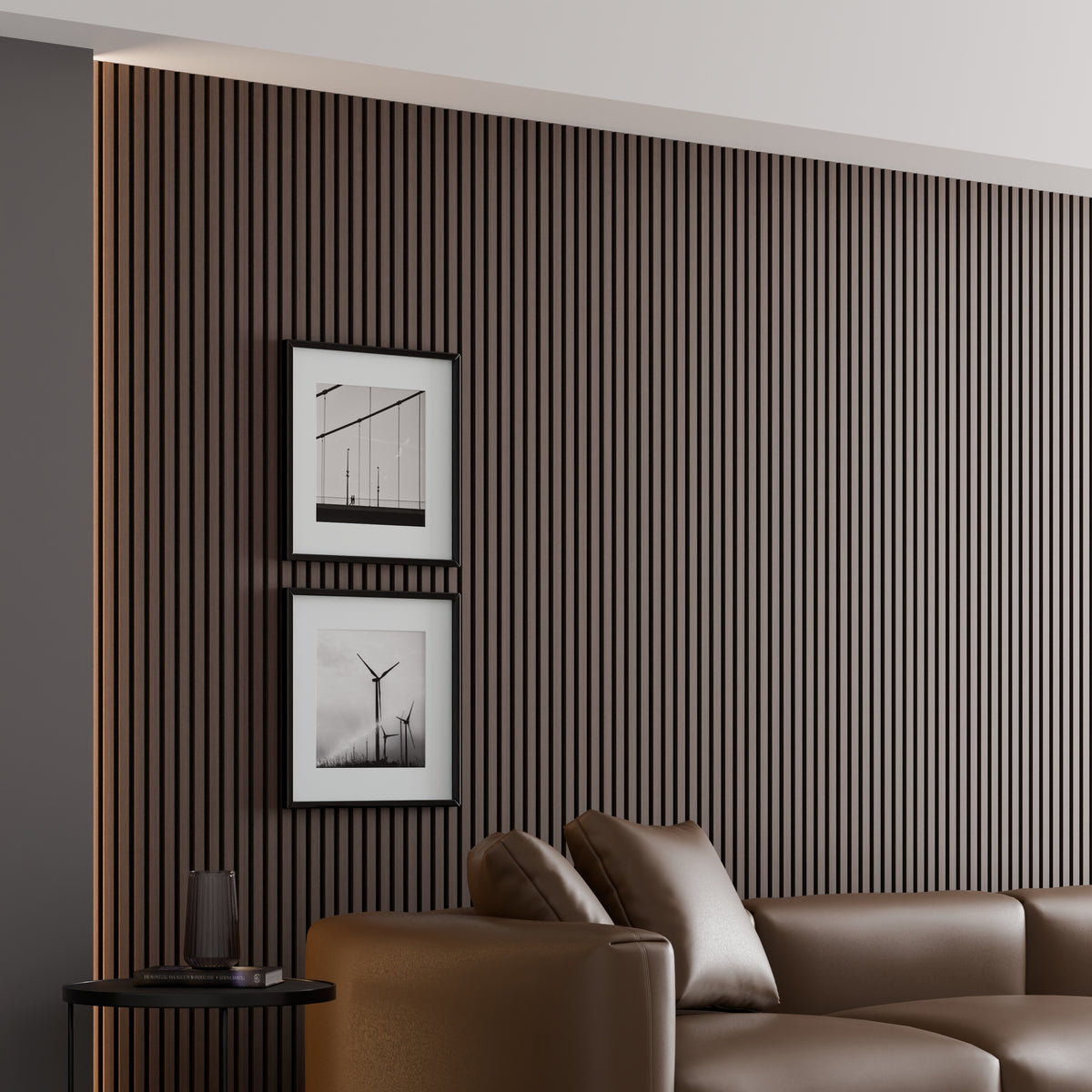 Panneau acoustique mural noyer foncé 240 x 60 cm - 21 mm - lot de 2