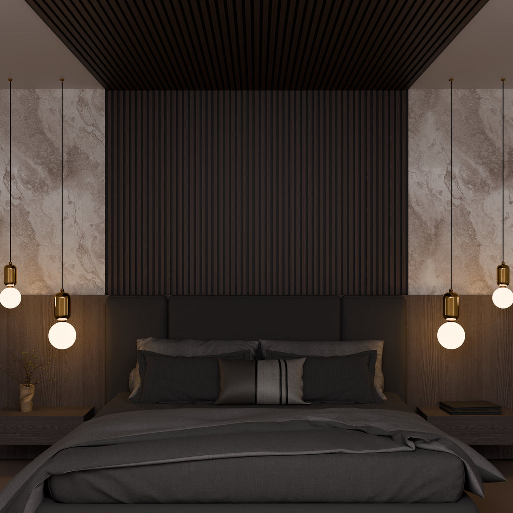 Panneau acoustique mural noyer foncé 240 x 60 cm - 21 mm - lot de 2
