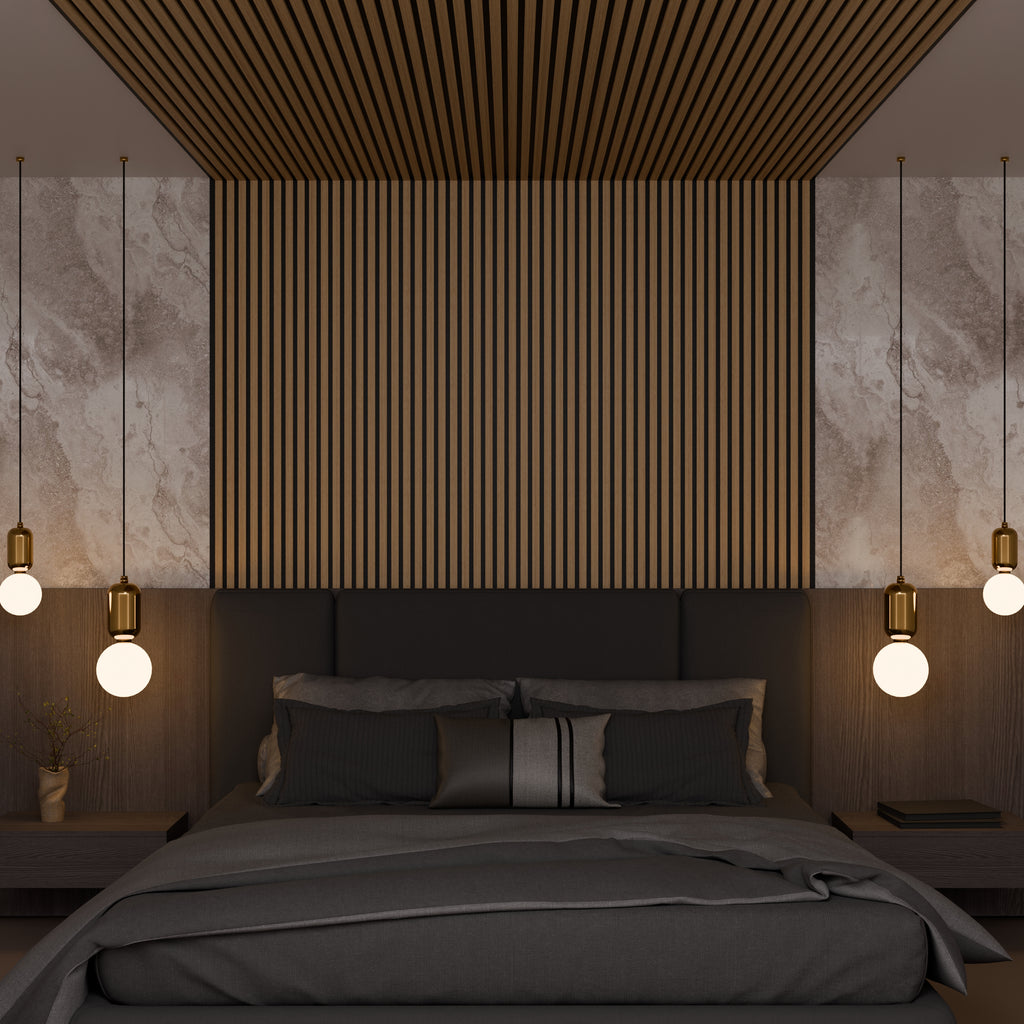 Panneau acoustique mural chêne clair 240 x 60 cm - 11 mm - lot de 4