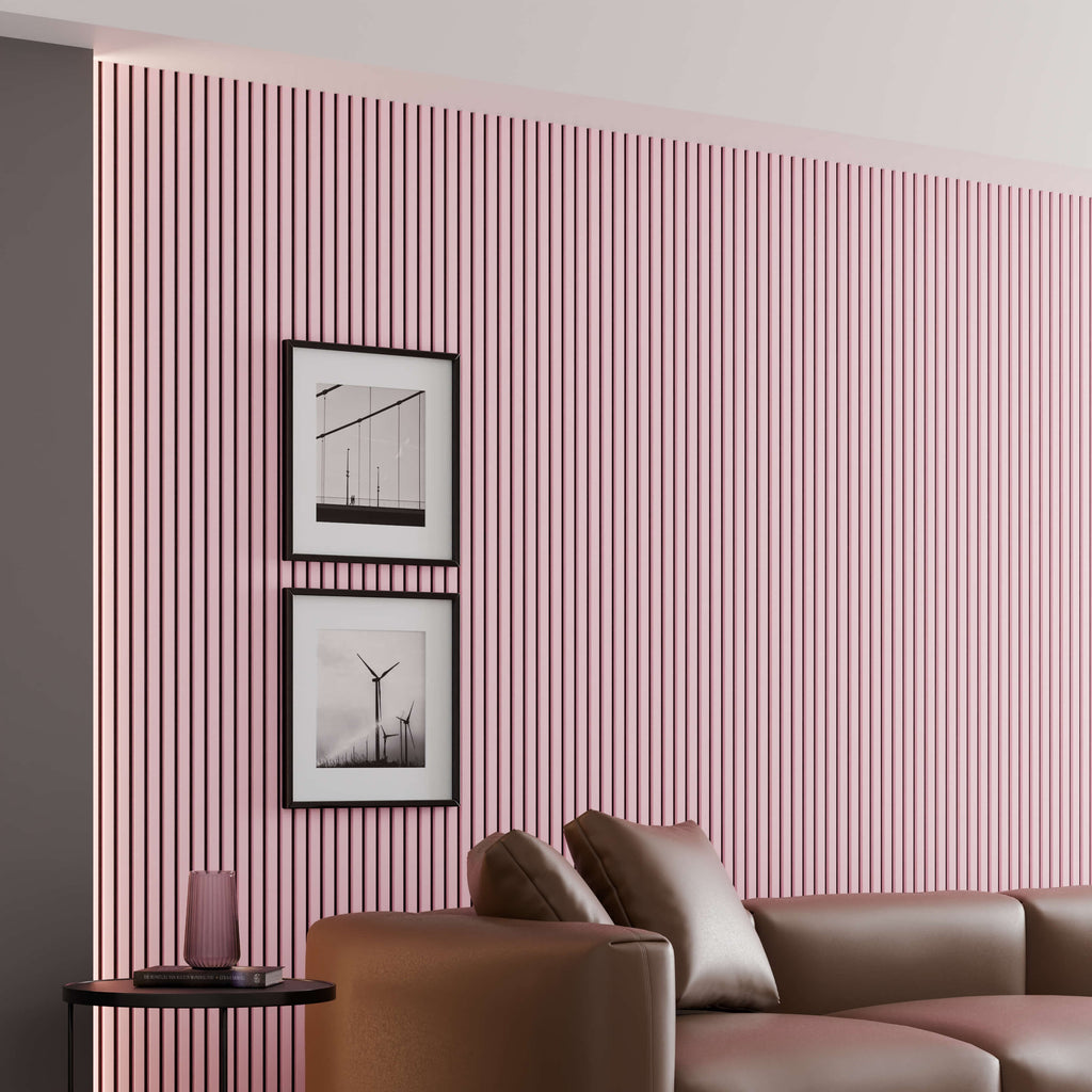 Panneau acoustique mural rose 240 x 60 cm - 21 mm - lot de 2