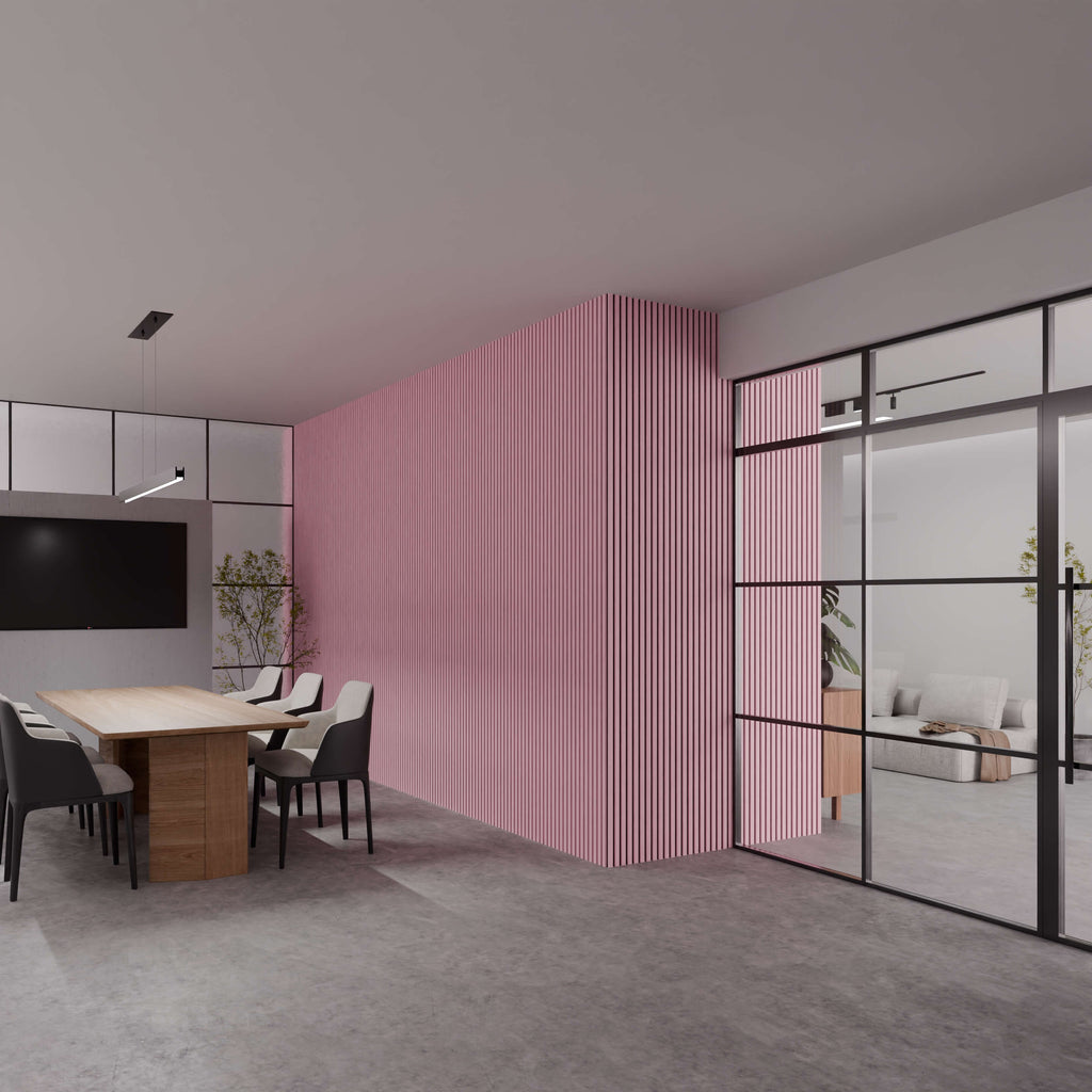 Panneau acoustique mural rose 240 x 60 cm - 21 mm - lot de 2