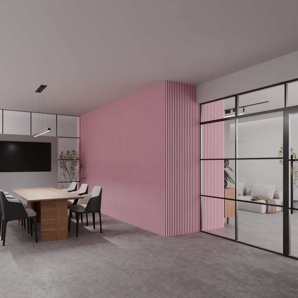 Panneau acoustique mural rose 240 x 60 cm - 11 mm - lot de 4