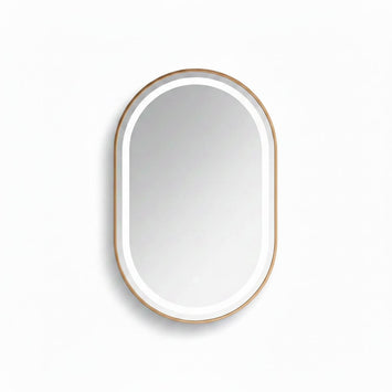 Ovaler LED-Spiegel 69x99 cm - Rahmen Bronze