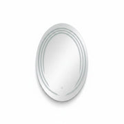 Ovaler LED-Spiegel 69x99 cm - Lichtringe - schwarzer Rahmen
