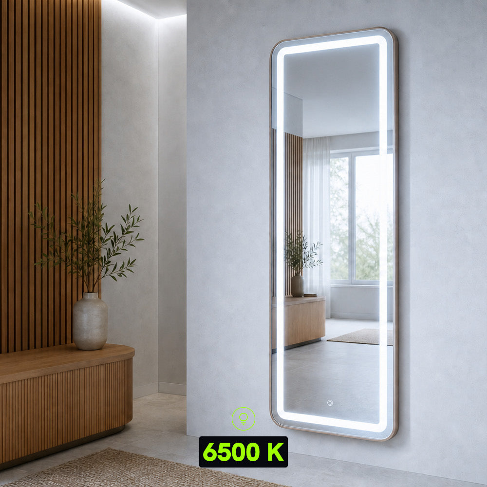 Miroir LED pleine longueur 160x59 cm - Cadre bronze