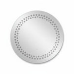 Runder LED-Spiegel 89 cm – Lichtpunkte – Rahmen Schwarz Matt