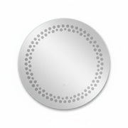 Runder LED-Spiegel 89 cm – Lichtpunkte – Rahmen Schwarz Matt