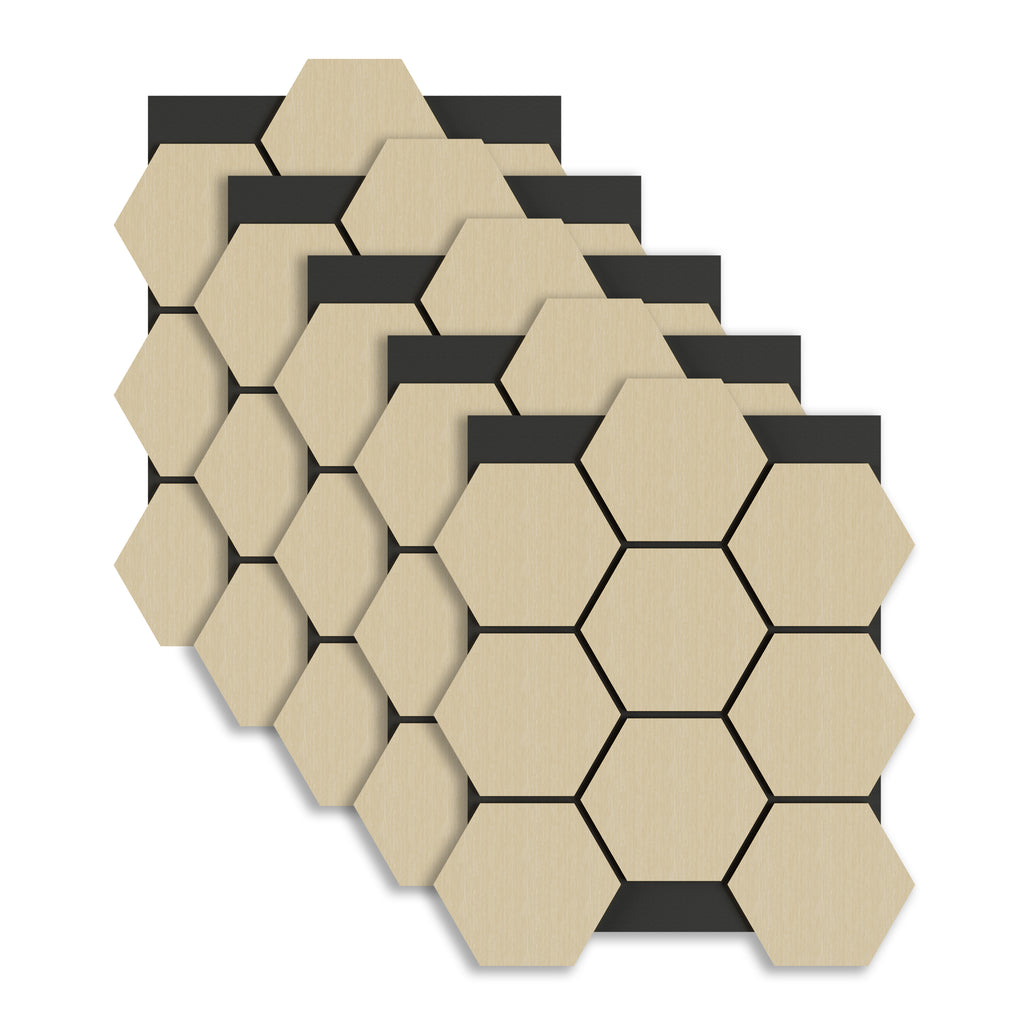 Panneau acoustique hexagonal chêne 69,3 x 56,7 cm - 18 mm - lot de 5