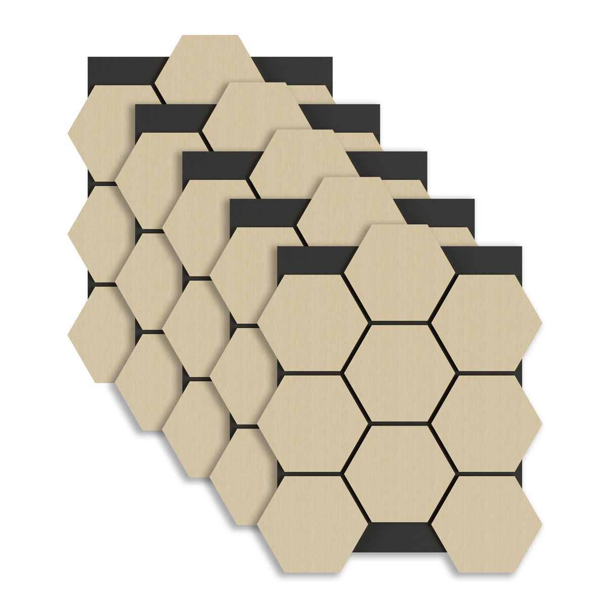 Panneau acoustique hexagonal chêne 69,3 x 56,7 cm - 18 mm - lot de 5