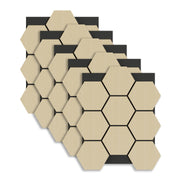 Hexagon-Akustikpaneel Eiche 69,3 x 56,7 cm - 18 mm - 5er-Set