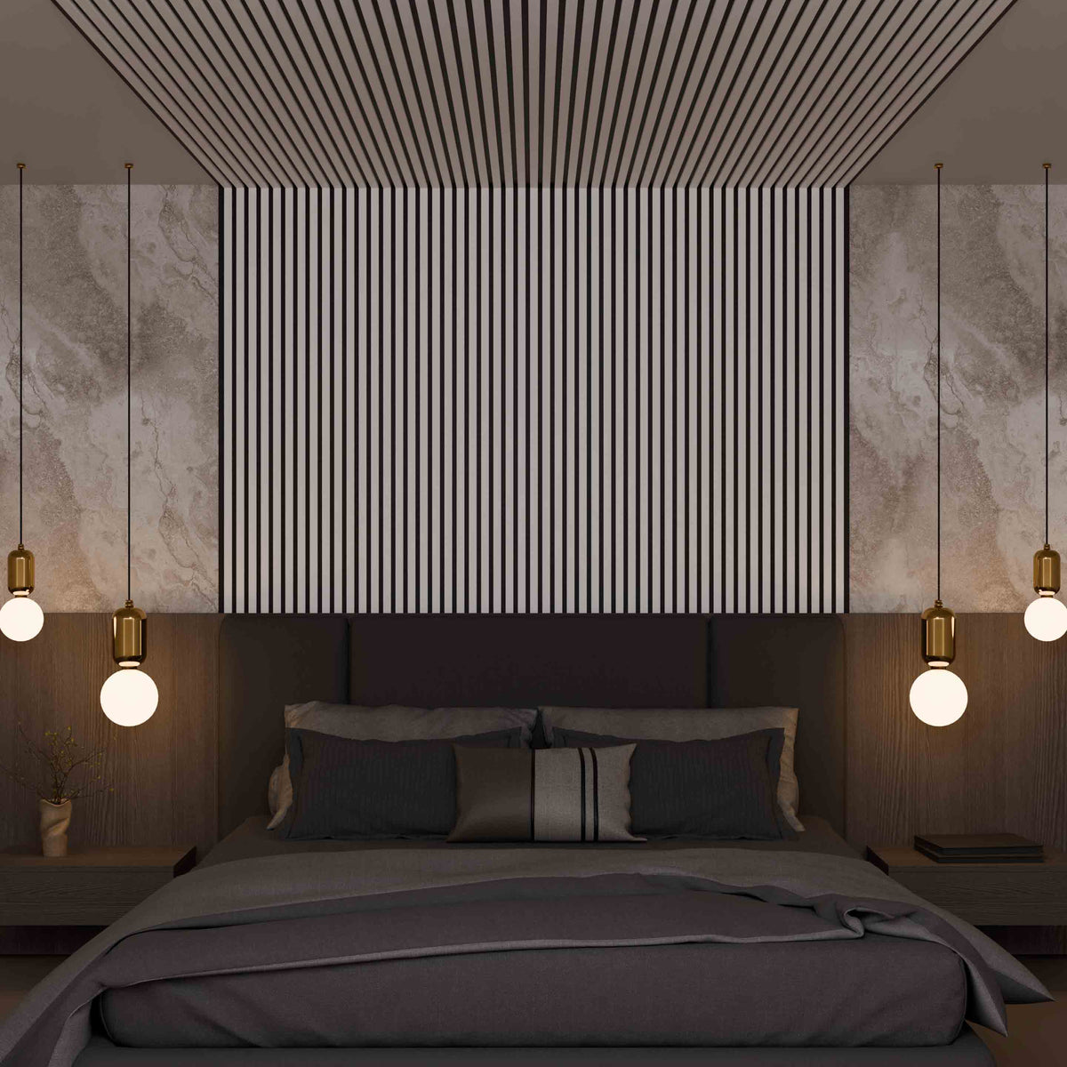 Wand-Akustikpaneel mattschwarz 240 x 60 cm - 21 mm - 2er-Set
