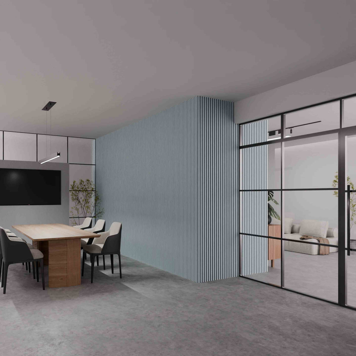 Wand-Akustikpaneel Nussbaum dunkel 240 x 60 cm - 11 mm - 4er-Set