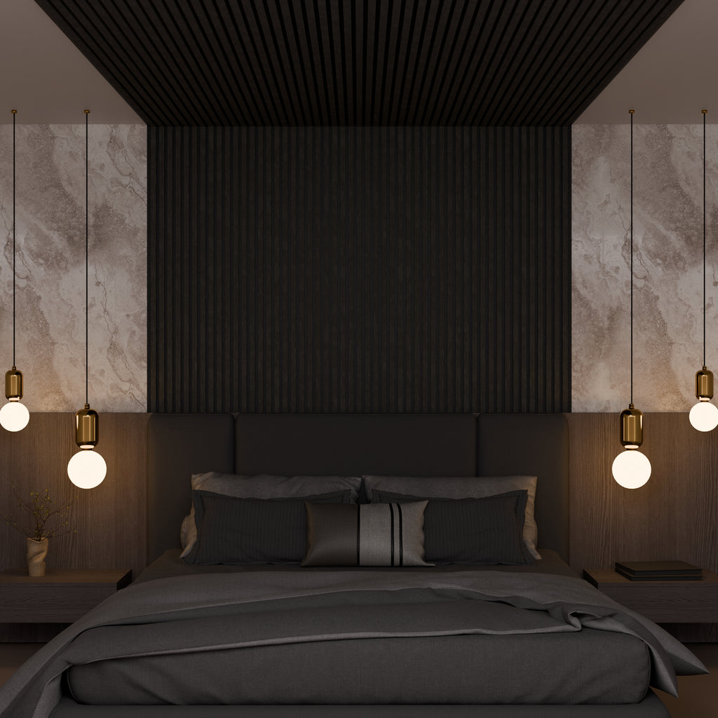 Mattschwarze akustische Wandpaneele 240 x 60 cm - 21 mm - 2er-Set