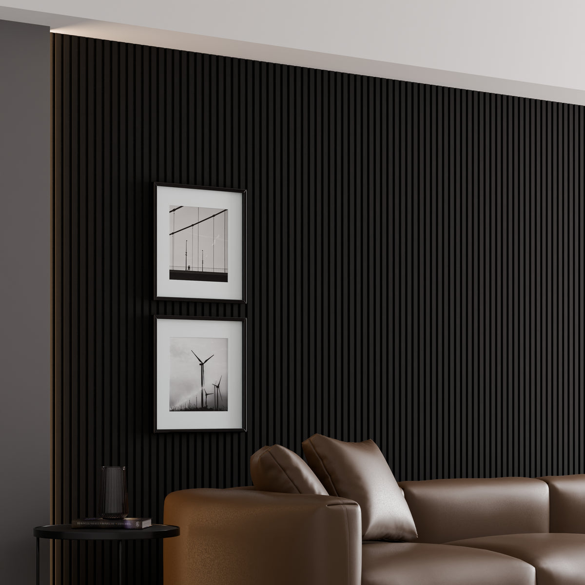 Mattschwarze akustische Wandpaneele 240 x 60 cm - 21 mm - 2er-Set