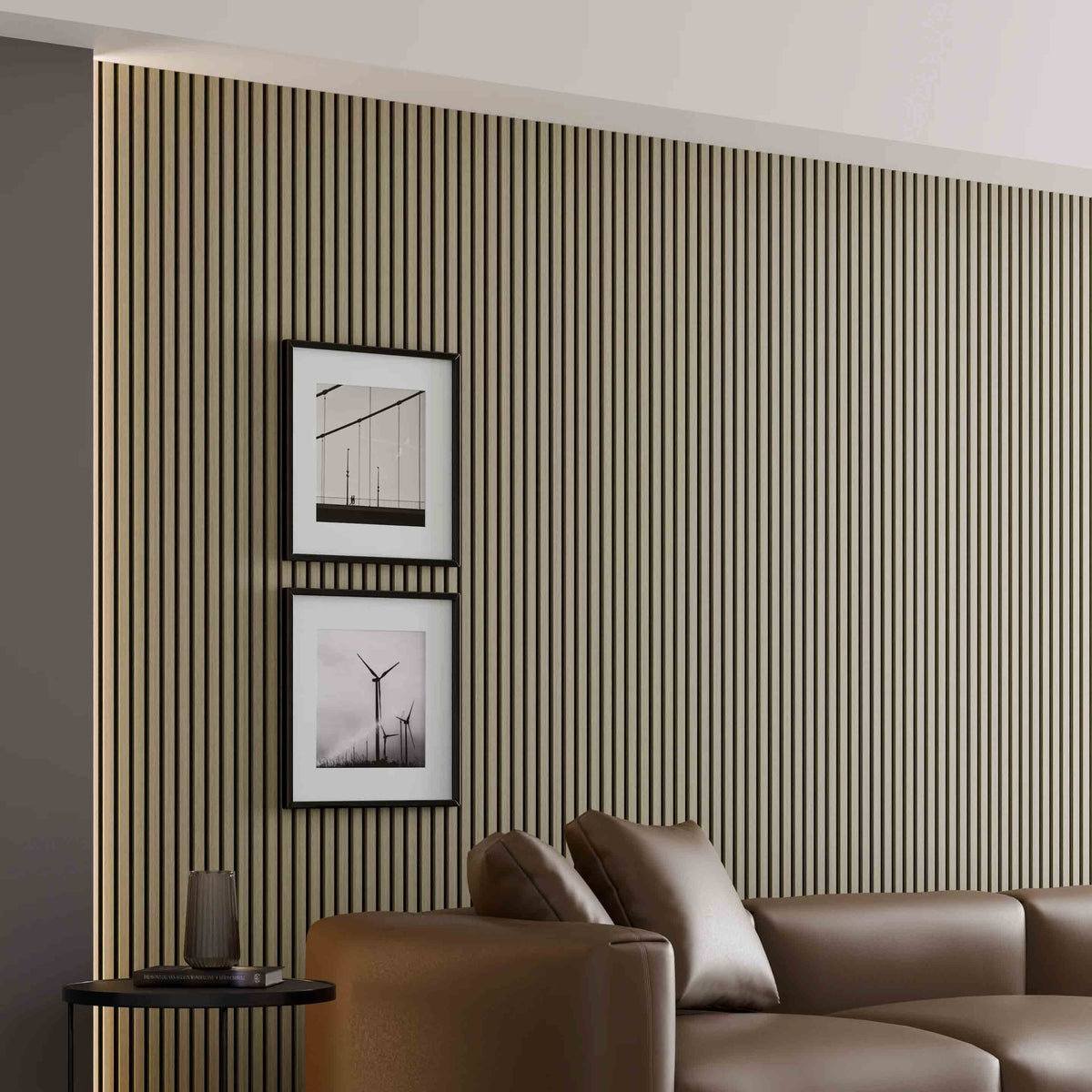 Wand-Akustikpaneel Nussbaum dunkel 240 x 60 cm - 11 mm - 4er-Set