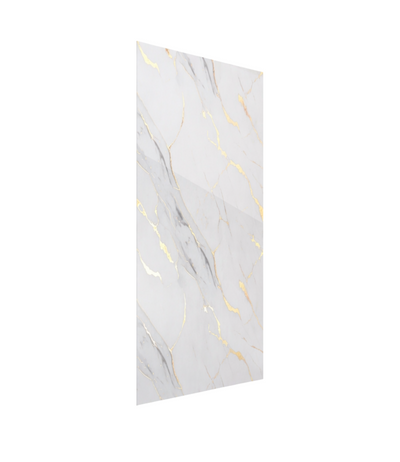 PVC-Wandpaneel in Weiß-Grau-Marmoroptik 250 x 120 cm - Wasserdicht