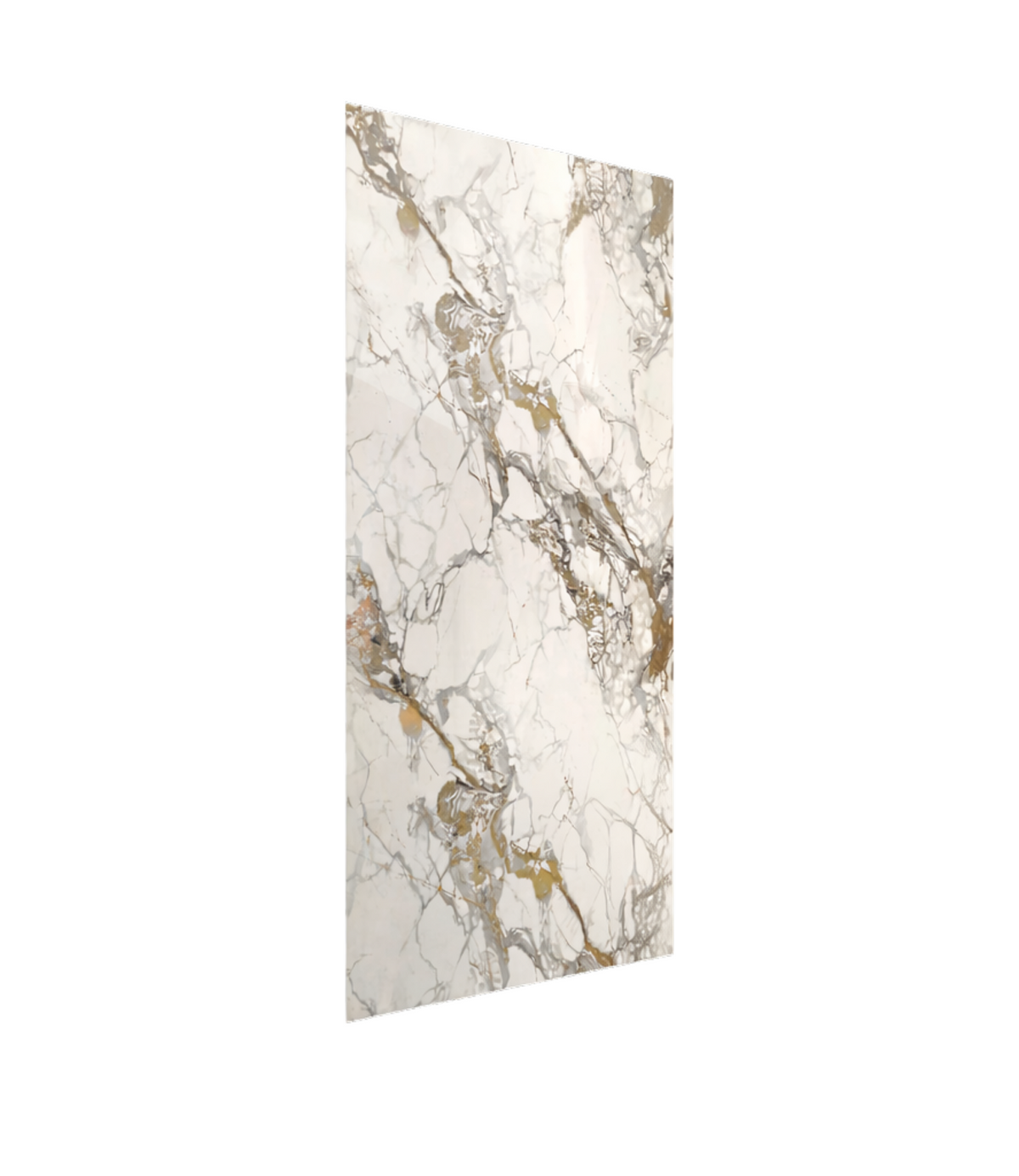 Panneau PVC effet marbre blanc et or 250 x 120 cm - étanche