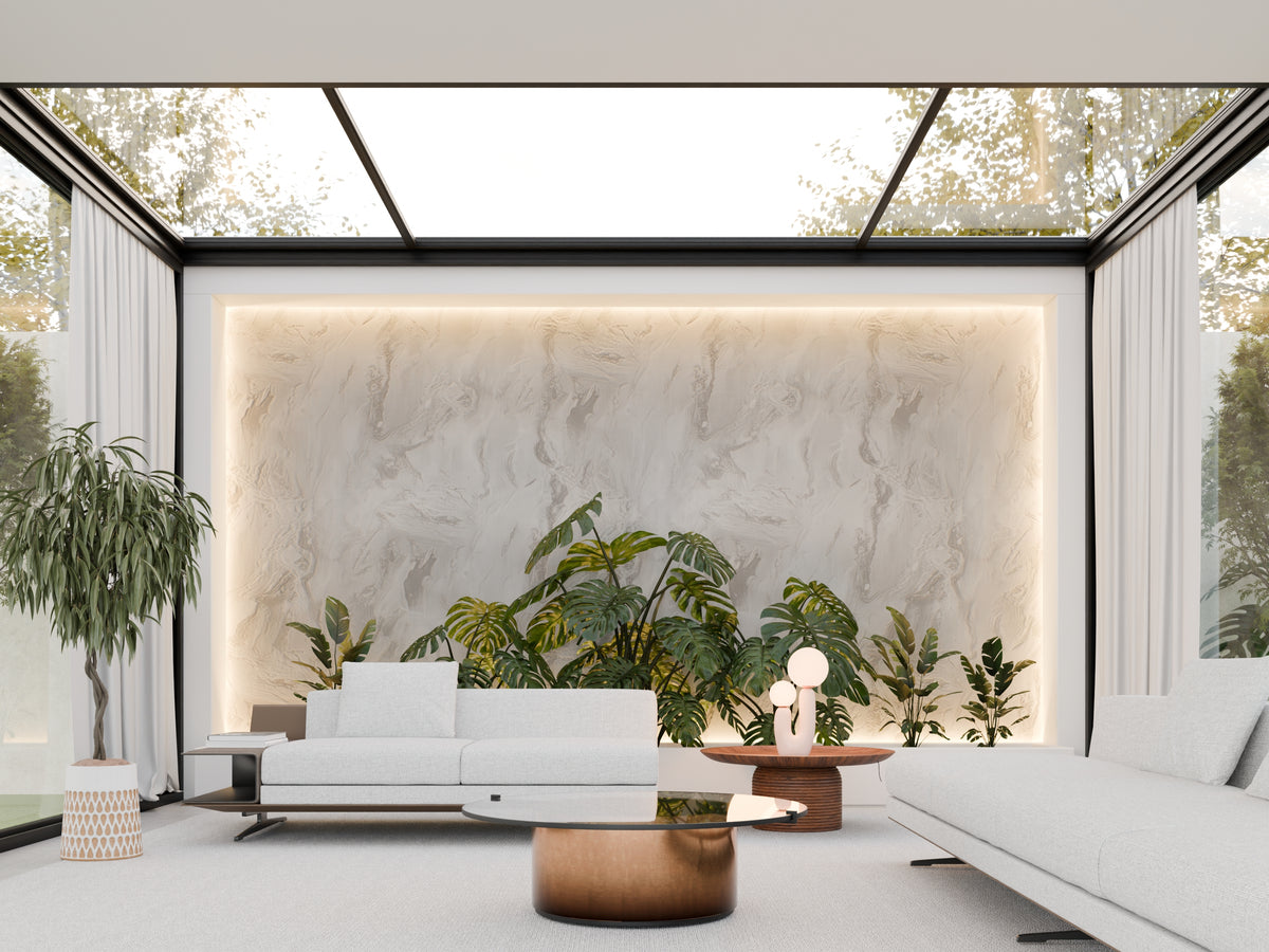 Panneau PVC effet pierre grise 250 x 120 cm - étanche