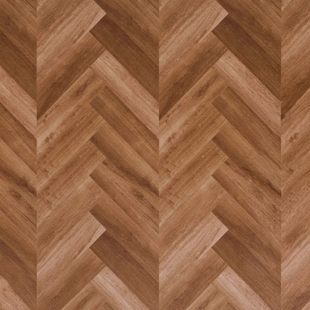 Parquet chevron PVC clipsable bois foncé - 122 x 45 cm - 4 mm