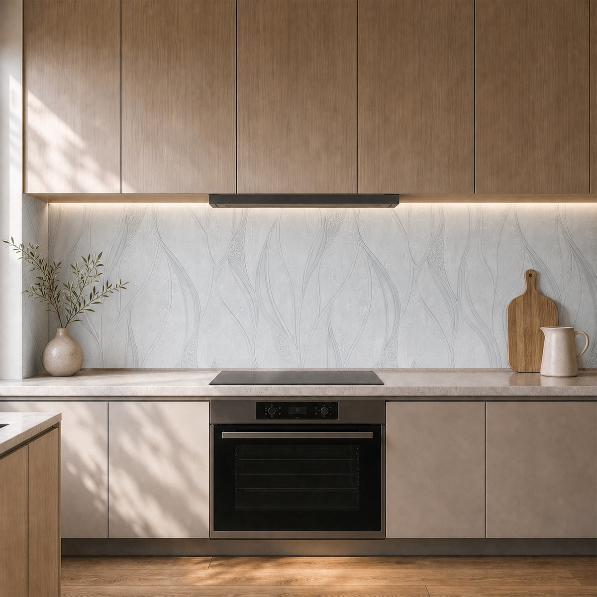 Crédence adhésive blanc chrome effet marbre 250 x 120 cm - 3 m²