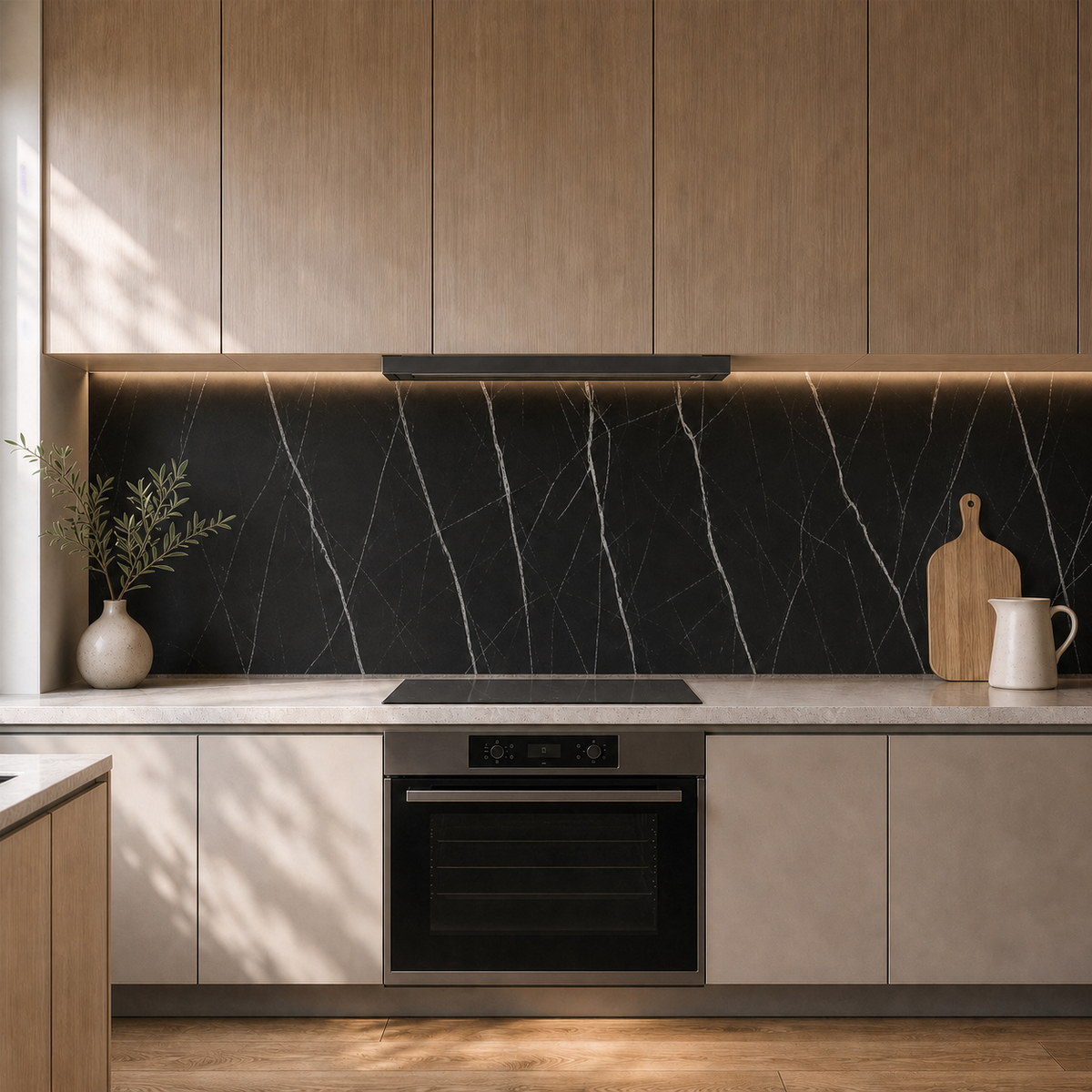 Crédence adhésive effet marbre noir 250 x 120 cm - 3 m²