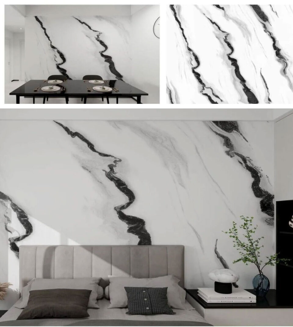 panneau adhésif effet marbre blanc