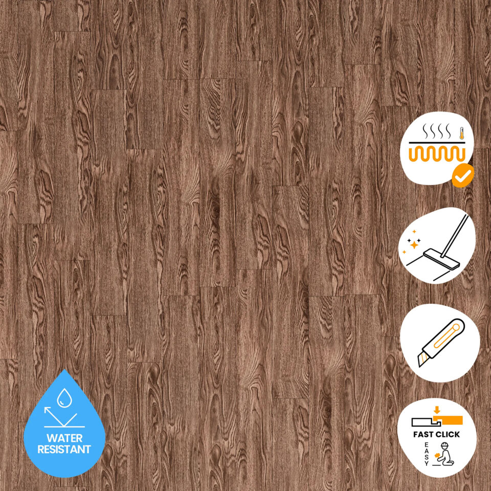 Parquet PVC Clipsable - Bois Foncé