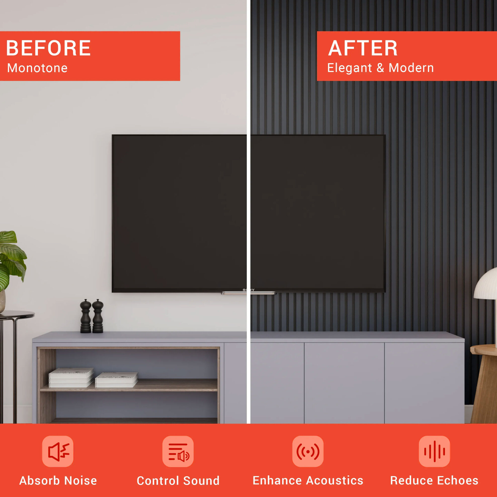 panneau acoustique noir mat 21 mm