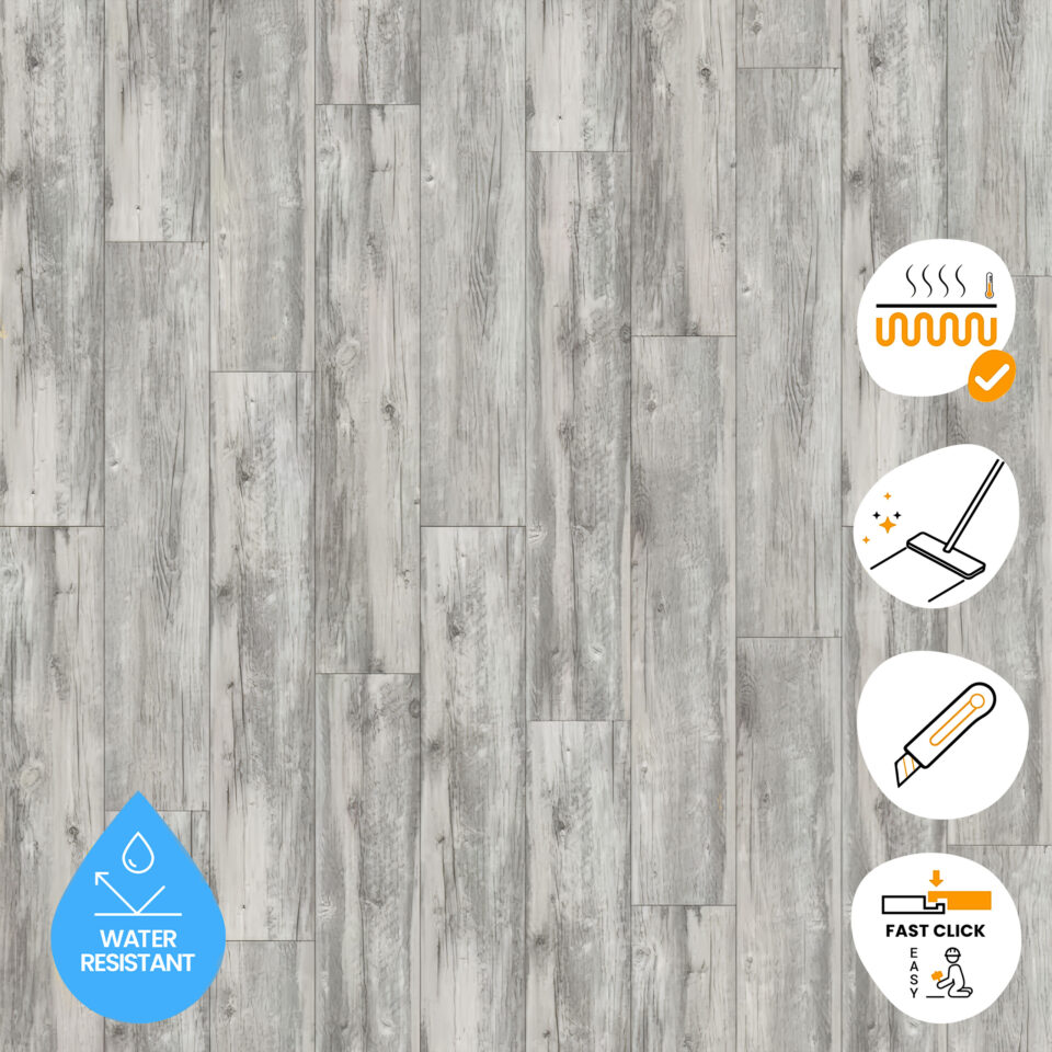 Parquet PVC Clipsable - Bois Gris Clair