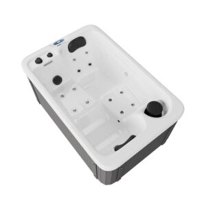 Spa Rectangulaire en Acrylique Gris – Modèle PS-J200 _ 2 Places Allongées avec 15 Jets Hydromassants