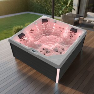 Spa Extérieur Premium en Habillage Bois – Modèle PS-J525 _ 5 Places avec Jets Hydromassants et Chromothérapie