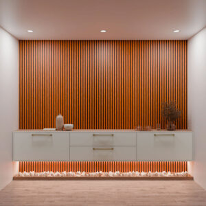 Panneau acoustique en noyer