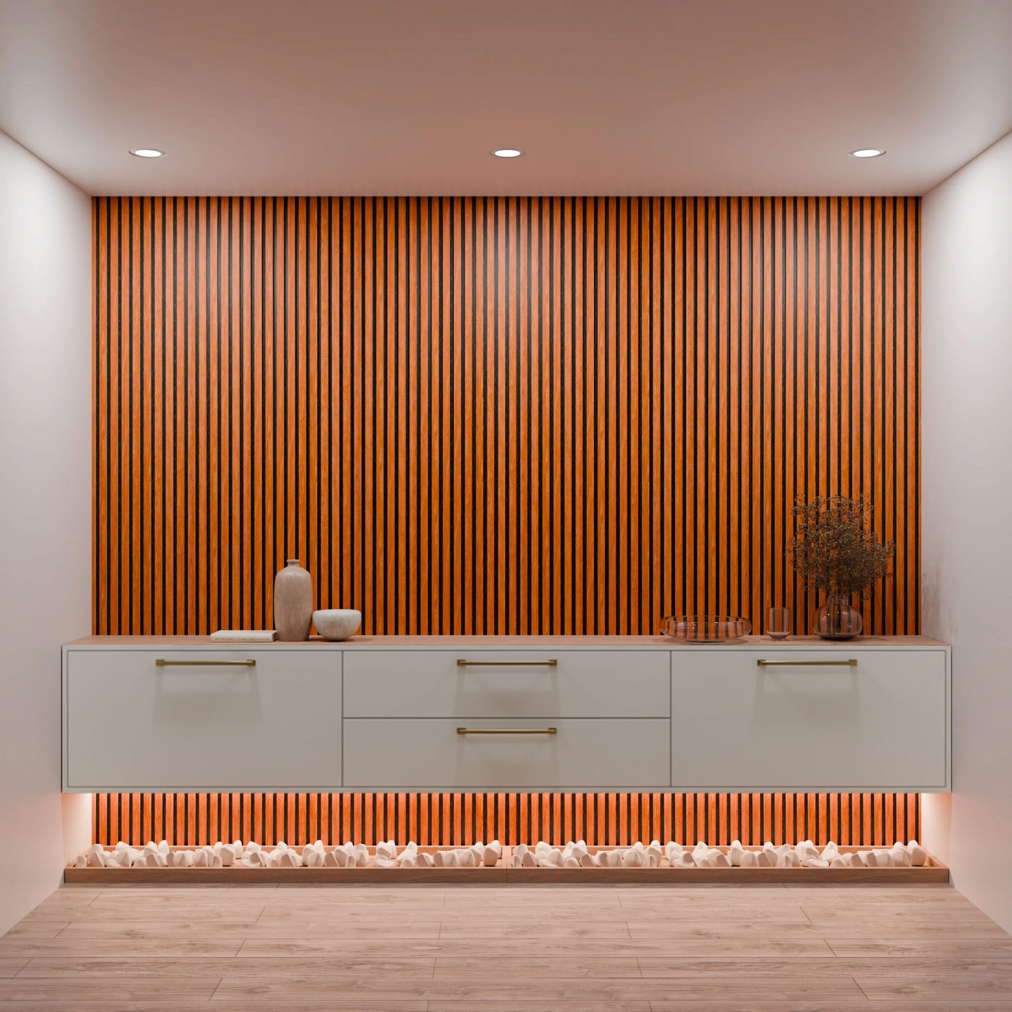 Panneau acoustique en noyer